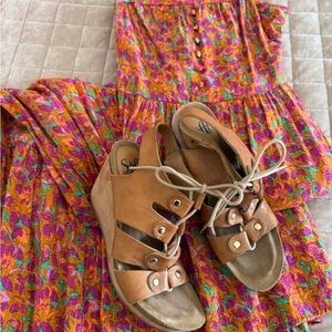 Sofft Maize leather gladiator wedge sandal